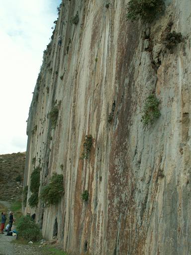 rock climbing in greece. climbing close to the beach